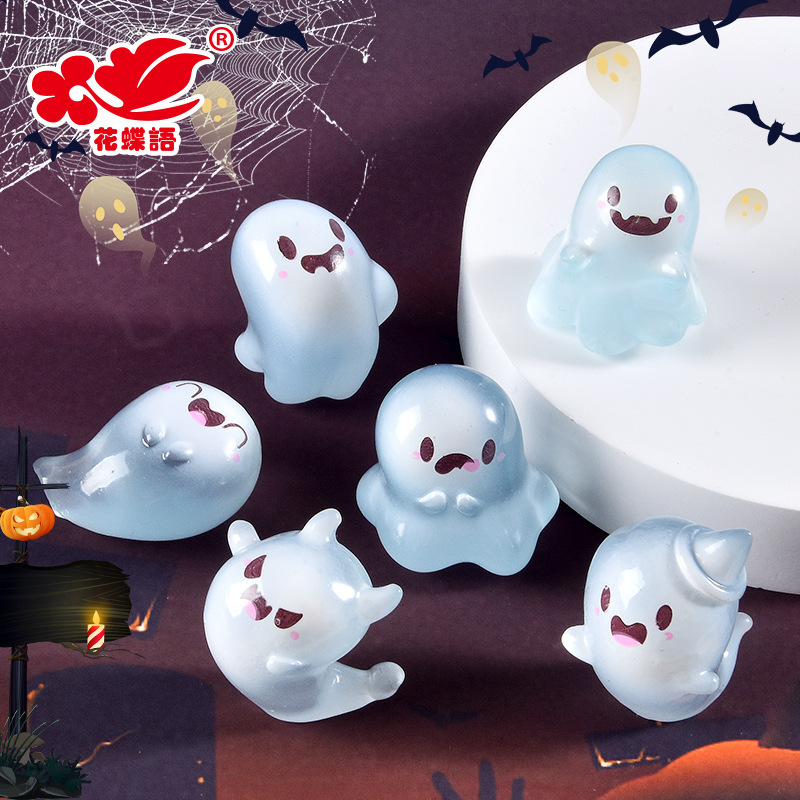 Cross-Border New Product Halloween Resin Ornaments Luminous Ghost Keychain Doll Pendant Luminous Elf Micro Landscape Cross-Border New Product Halloween Resin Ornaments Luminous Ghost Keychain Doll Pendant Luminous Elf Micro Landscape