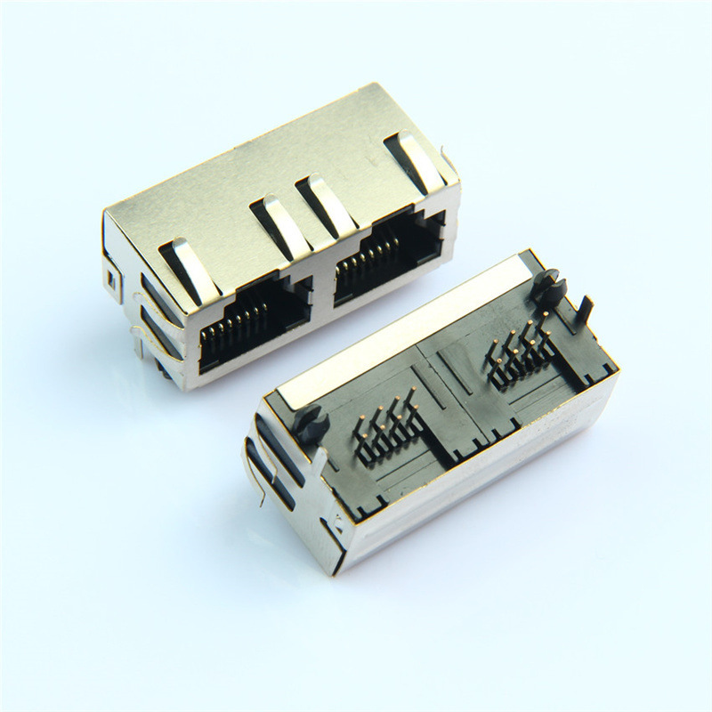 rj45 network port connector dual port 1*2 female seat horizontal 8P8C network interface network seat Crystal head socket rj45 network port connector dual port 1*2 female seat horizontal 8P8C network interface network seat Crystal head socket