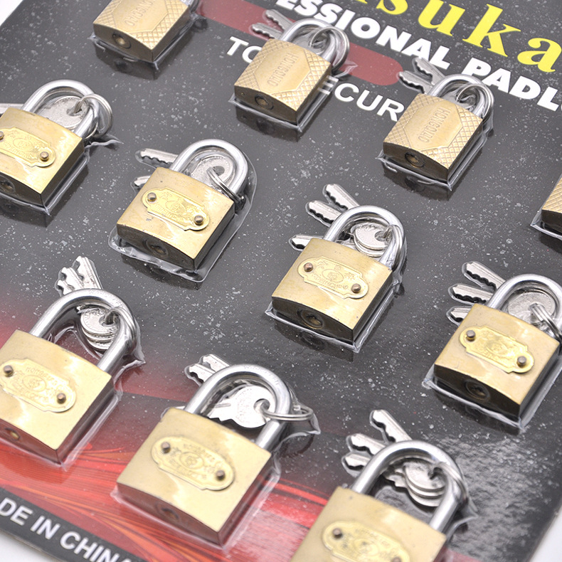 Juego de candados de imitación de cobre auténticos, cerradura universal, combinación de cerradura concéntrica de 50 mm, cerradura de puerta vintage, cabezal de cerradura de apertura simple, juego de 12 piezas.