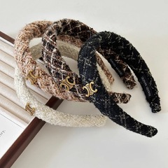 法式復古氣質高級感粗呢發箍女秋冬高顱頂頭飾小香風頭箍秋冬新款