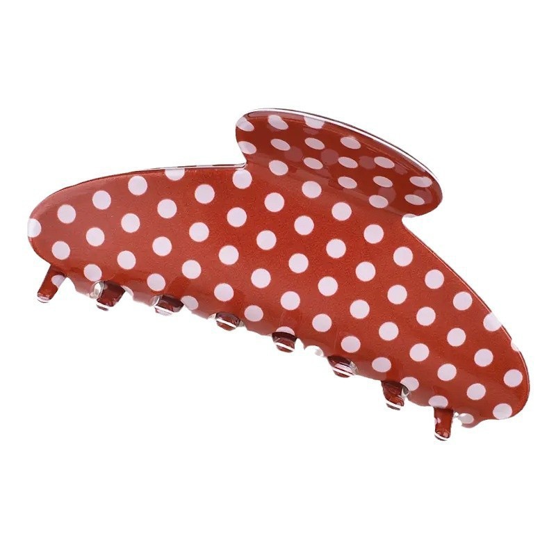 All Seasons Season Women's Gender Sweet Style Sweet Women's Semicircle Polka Dots Horse PVC Hair Clip Hair Claws