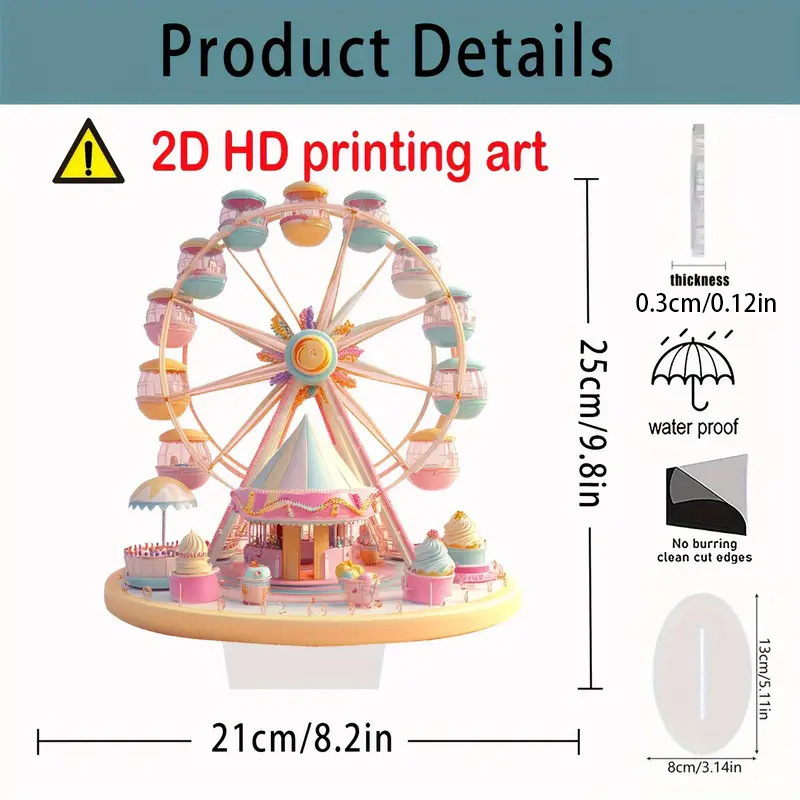 Navidad transfronteriza tren parque de atracciones 2D acrílico plano impermeable decoración de escritorio sala de estar decoración