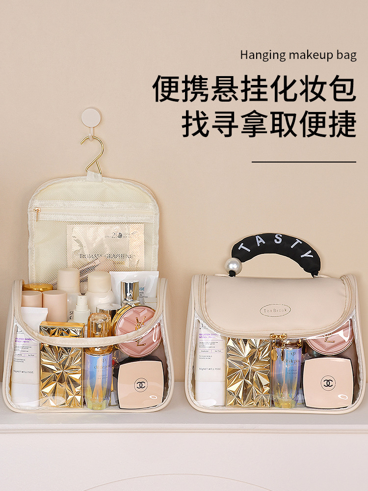 Bolsa de lavado de gancho de viaje bolsa de cosméticos de lavado Portátil Bolsa de almacenamiento portátil de gran capacidad para mujeres bolsa de almacenamiento de lavado y cuidado