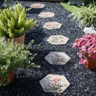 Courtyard Stepping Stones Chinese-Style Foot Pedal Garden Decoration Ornaments Balcony Creative Outdoor Floor Tiles Garden Lawn Layout