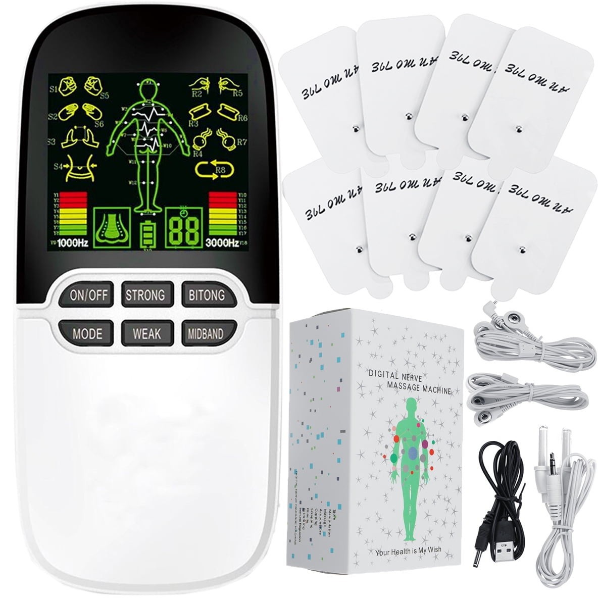 New Multifunctional Digital Massager Cross-Border Meridian Physiotherapy Instrument Electronic Pulse Massager Health Master Delivery