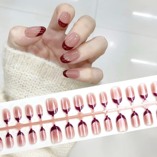 Cherry French White Red Elegant Wear Armor Spring Elegant Simple Joker Nail Art Patch 30 Pieces