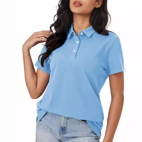 2024 Summer European and American New Polo Short-Sleeved Slim Casual Fashion Women's Tops