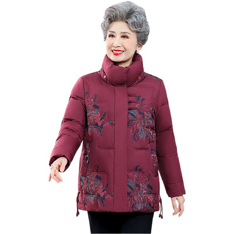 Оптовая пожилых женщин пуховик Зимнее пальто новый 60-80 лет мать старая леди бабушка утка Пух костюм
