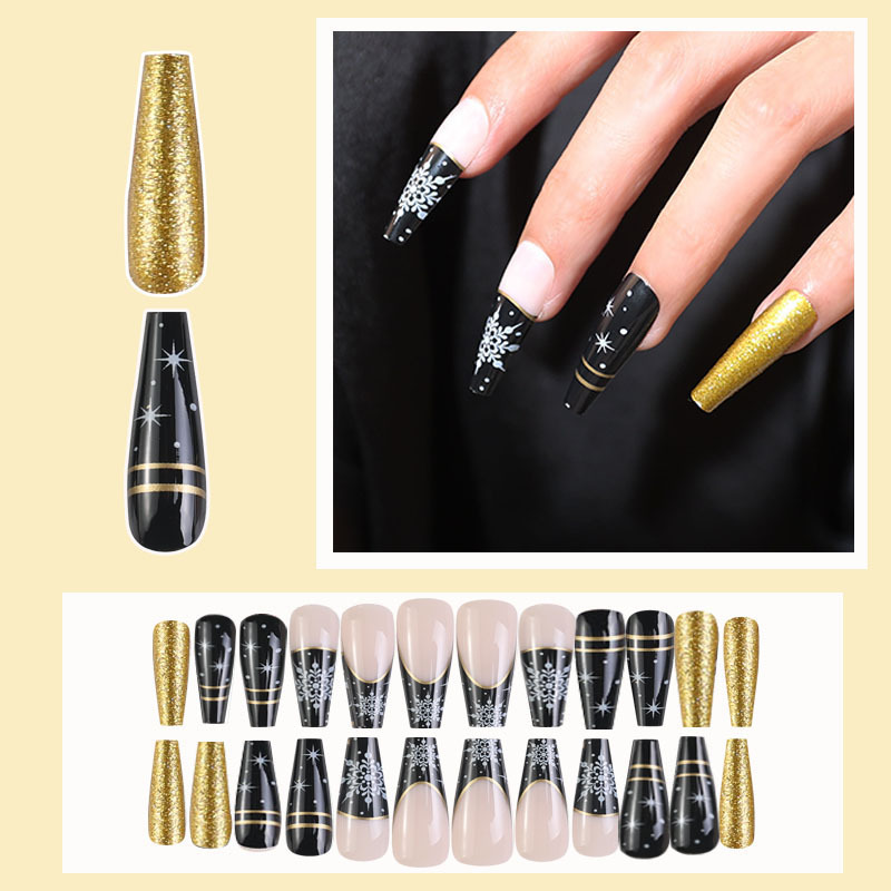 Navidad desgaste armadura nupcial clavo artificial acabado uñas pieza caja desmontable parche de uñas