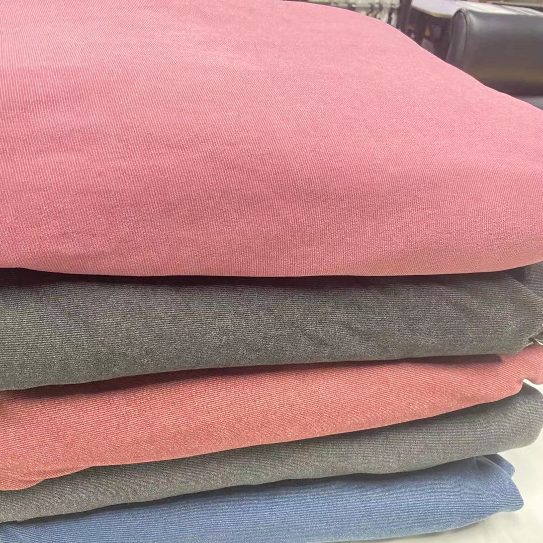 【涤氨牙签条德绒】大量现货针织磨毛蓄热打底衫保暖内衣服装面料