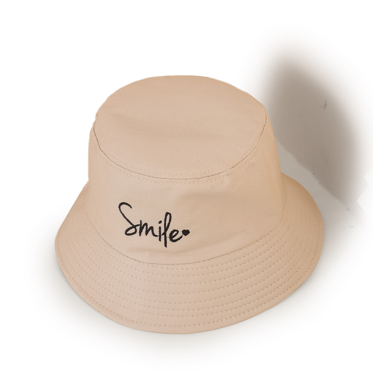 Korean Style Cute Embroidered Letter Heart Wide-brimmed Sun-shading Basin Hat display picture 5