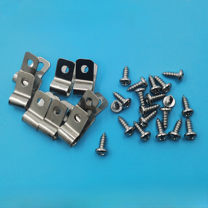304 Stainless Steel R-Shaped Wire Clamp Grounding Wire Fireproof Wire and Cable Fixed Wire Management Harness Fence Fastening Q686 Single Tube