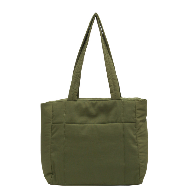New Commuter Tote Bag For Women, College Student Canvas Bag, Nylon Handbag, Large Capacity Korean Style Shoulder Bag - Thumbnail 4