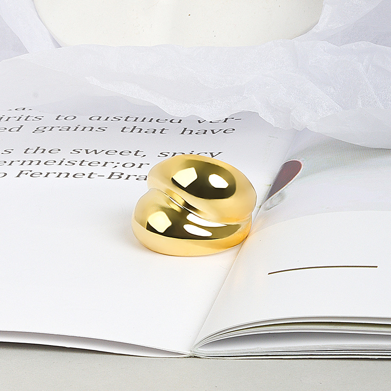 Anillo europeo y americano de moda estilo frío estilo minimalista estilo coreano brillante anillo ancho moda anillo de dedo índice personalizado comercio electrónico transfronterizo