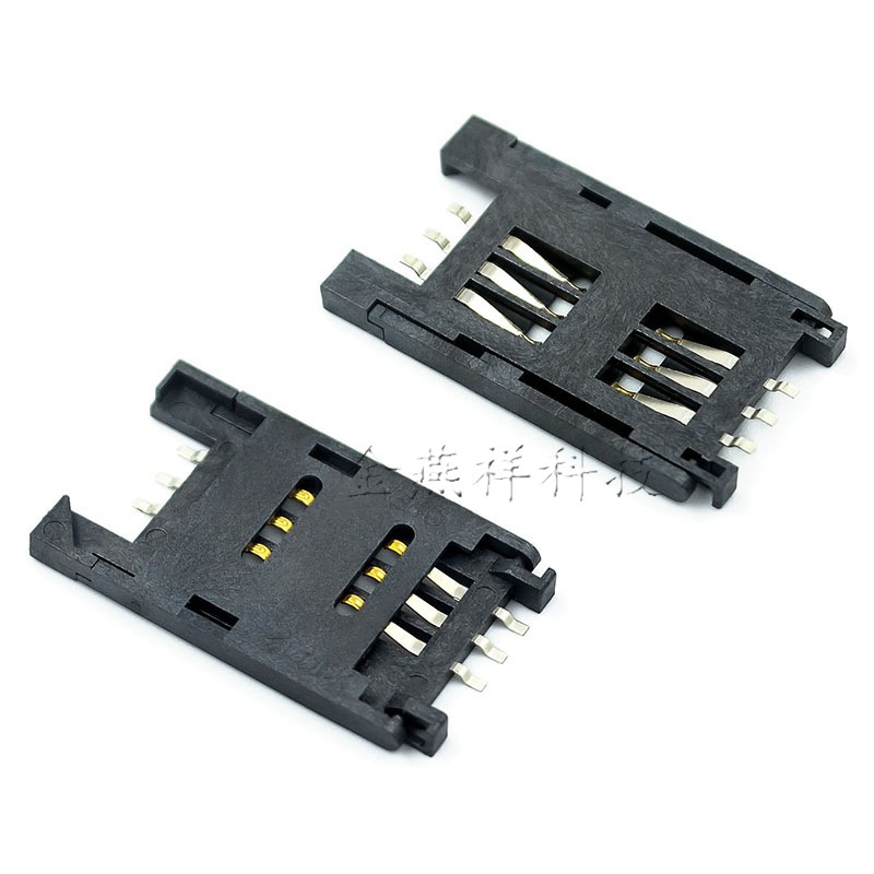 SIM卡座 翻盖式 全塑 掀盖卡座 六脚 通讯卡座 翻盖 SIM卡槽 6P