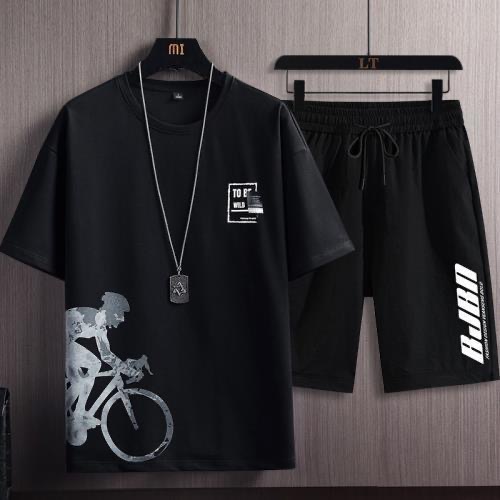Camiseta de manga corta 2025 verano nueva versión coreana de la tendencia de la moda delgada degradada salpicaduras de tinta fina ropa superior para hombres