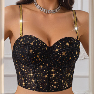 European and American Hot Girl Fishbone Top, Sexy Bra, Body-Shaping Waist Vest, Underwear That Can Be Worn Outside