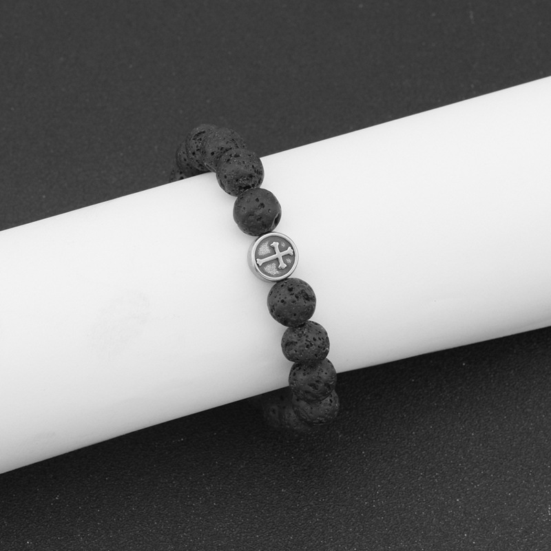Volcanic stone bracelet men's jewelry Wenwan bracelet Buddha beads plate play cold door niche lucky reverse scale bracelet wholesale
