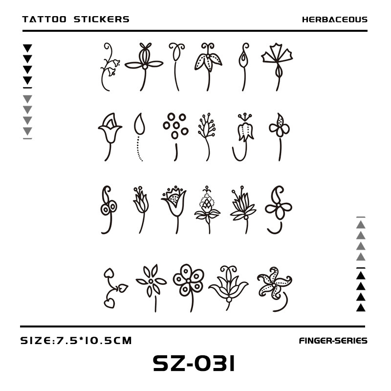 Ins-Style Floral Tattoo Stickers, Herbal Personalized Finger Stickers, High-End Realistic Finger Tattoo Designs, Trendy and Minimalist