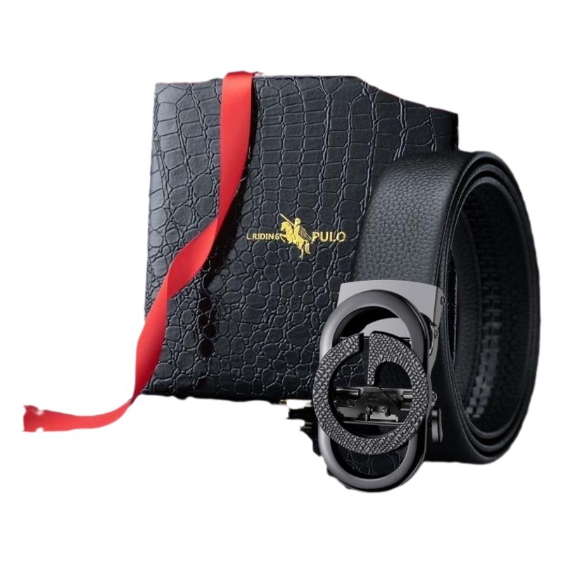 [Beneficios del ventilador] Paul Light cinturón de lujo para hombres hebilla automática cinturón negocio todo partido G palabra moda caja de regalo