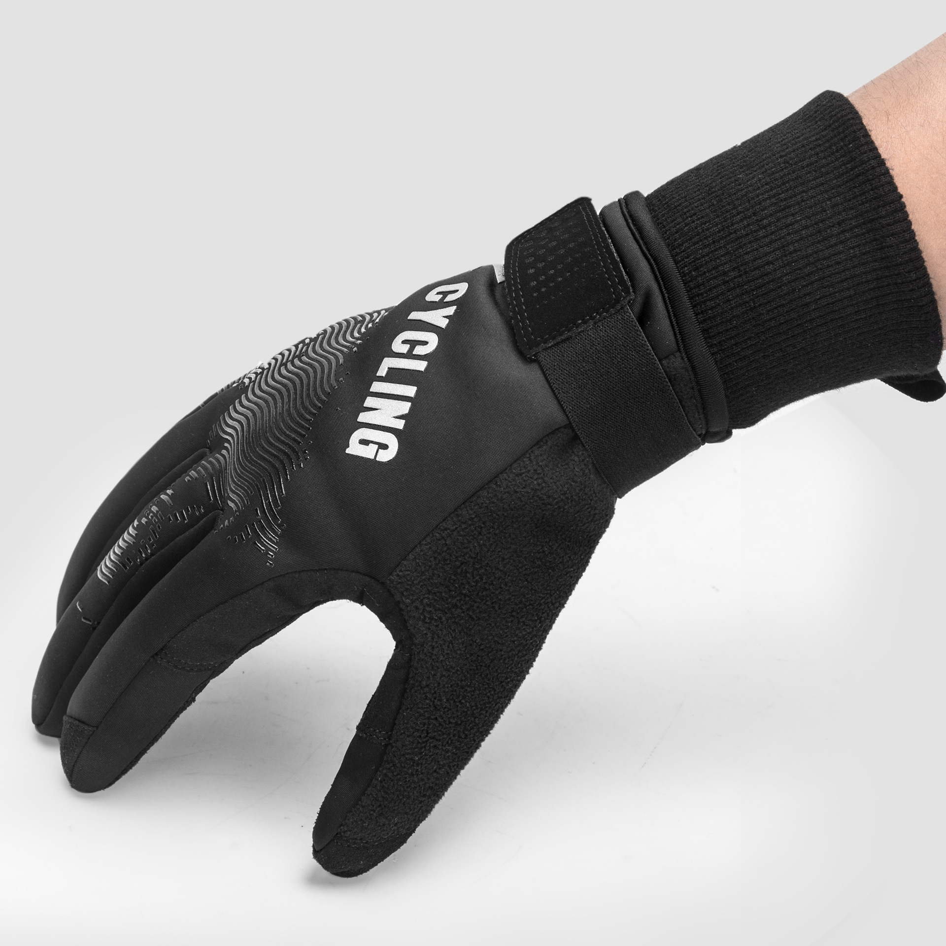 骑行手套男女冬季摇粒绒加绒加厚保暖手套运动开车触屏保暖手套