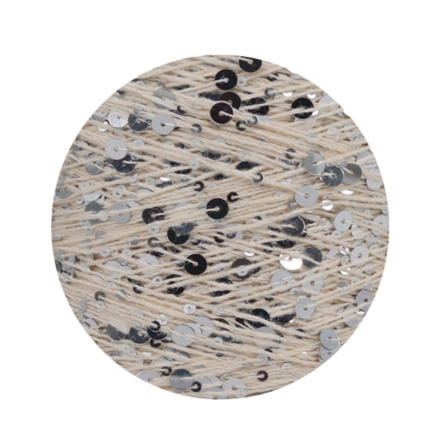 50g algodón lentejuelas hilo 3mm + 6mm peinado tamaño de lujo lentejuelas mano hilo tejer precio al por mayor