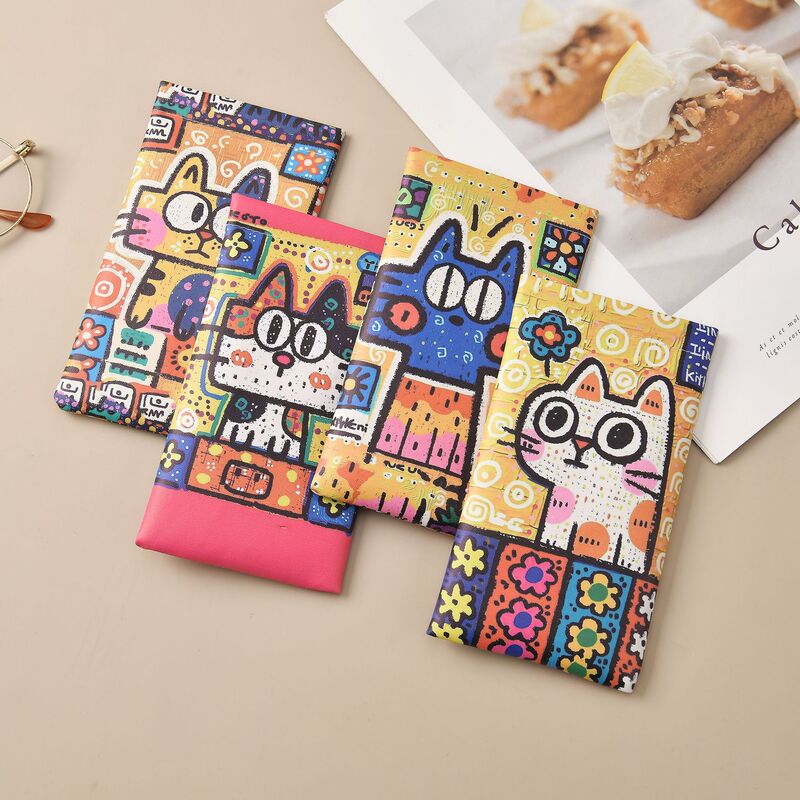 New Colorful Cat Print Glasses Case, Popular for Cross-Border Trade