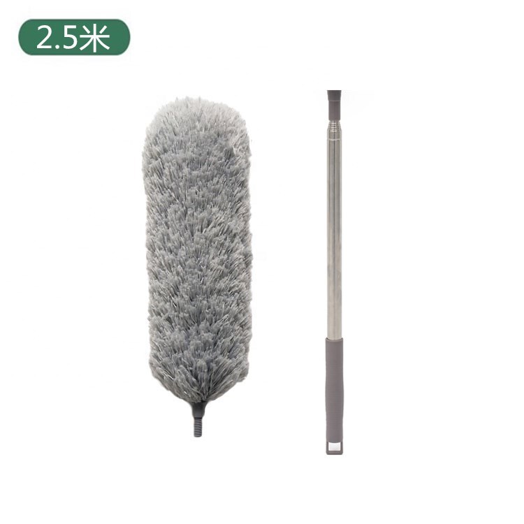 Cross-border Hot Sale Microfiber 2.5 m Super Long Retractable Dust Duster Dust Brush Cleaning Dust Sweeping Feather Duster