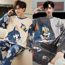 工厂直销男士睡衣长袖春秋季薄款秋冬款大码卡通青少年学生家居服