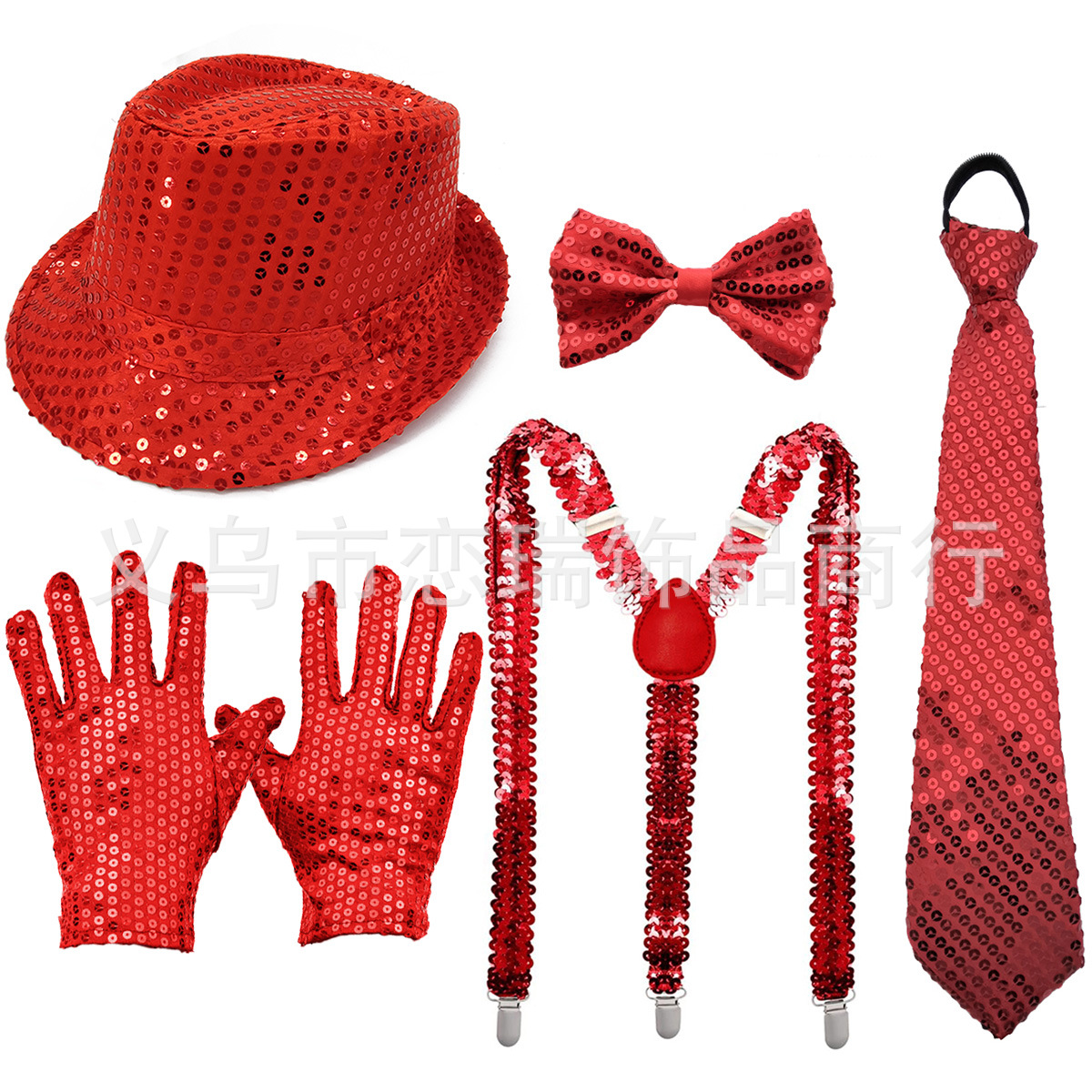 70s DISCO espectáculo accesorios esquinilla sombrero corbata guantes cinturón hombre conjunto Xiaoyin TEMU en stock