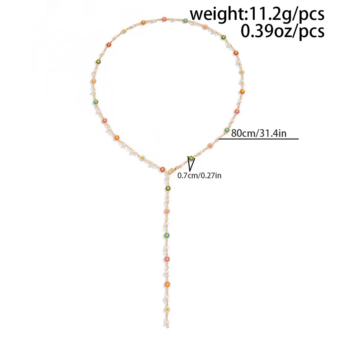 Elegant Vacation Modern Style Flower Alloy Handmade Chain Lobster Trigger Clasp Closure Y-necklaces Wholesale display picture 14