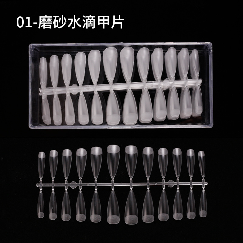 Arte de uñas tallado libre esmalte de uñas trapezoidal gota de agua almendra esmerilado pasta completa media pasta extensión 504 ultra-Delgado esmalte de uñas sin costuras