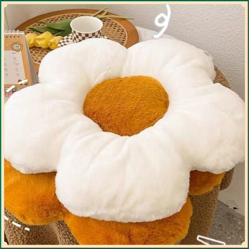Cojín blanco de flores redondas (nuevo)
