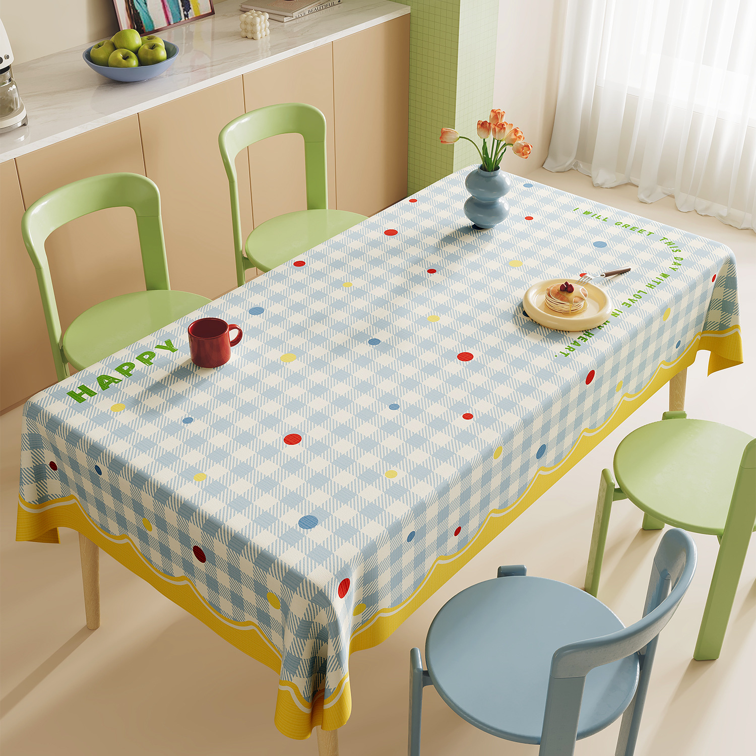 Mantel de PVC impermeable y desechable estilo dopamina