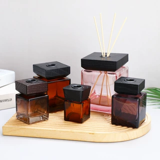 定制彩色方形玻璃香薰瓶无火藤条扩香瓶空瓶家用高档精油玻璃瓶