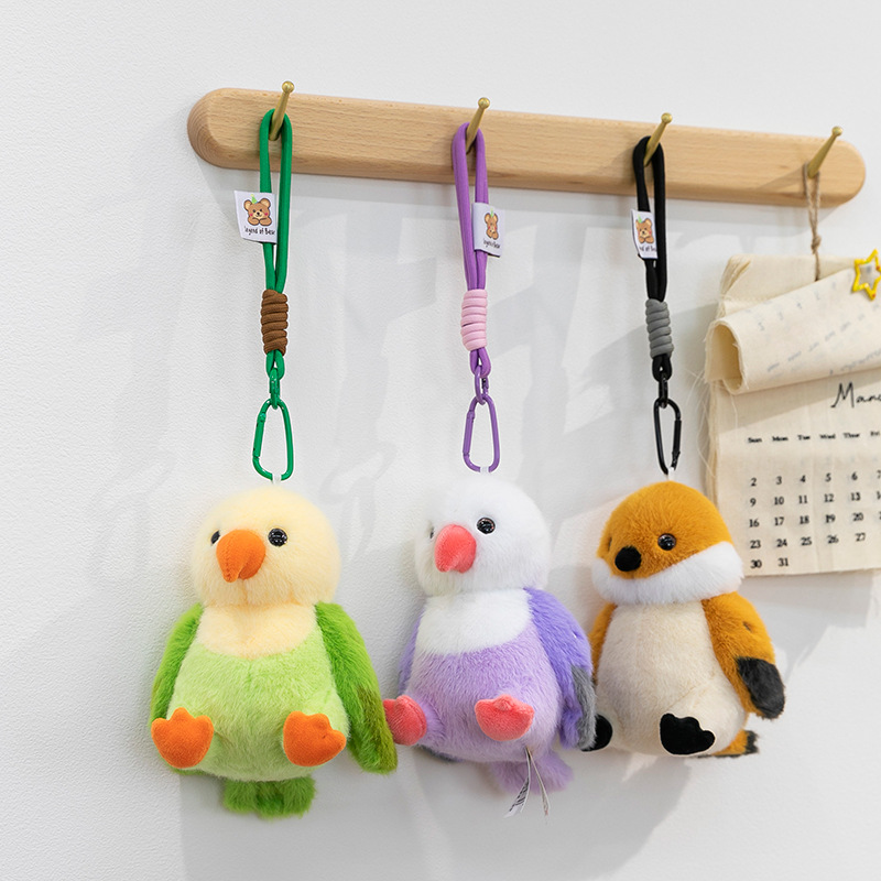 Simulated Bird Cross-Border Doll Plush Pendant Cute Bird Keychain School Bag Pendant Bag Decoration