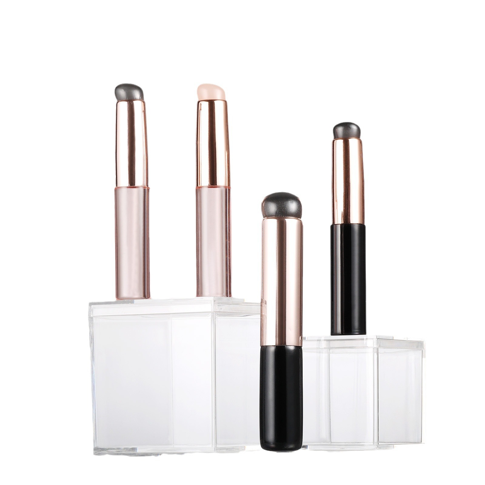 Cepillo de labios de silicona portátil Q cepillo de labios de punta redonda pequeño suave Cepillo de lápiz labial Cepillo corrector de manchas Mini cepillo de maquillaje para principiantes