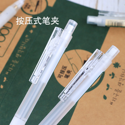Blueprint automatic pencil unprinted style Japanese transparent frosted rod mechanical pencil high quality anti-fatigue soft rubber grip pen