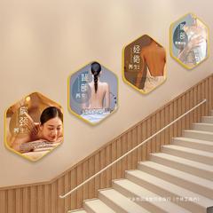 美容院店氛围布置养生馆楼梯形象墙面软装饰挂画背景轻奢宣传海报