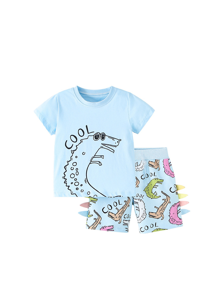 Malwee niños traje de verano nuevos niños europeos y americanos guapos chicos de dos piezas de cuello redondo pantalones de manga corta