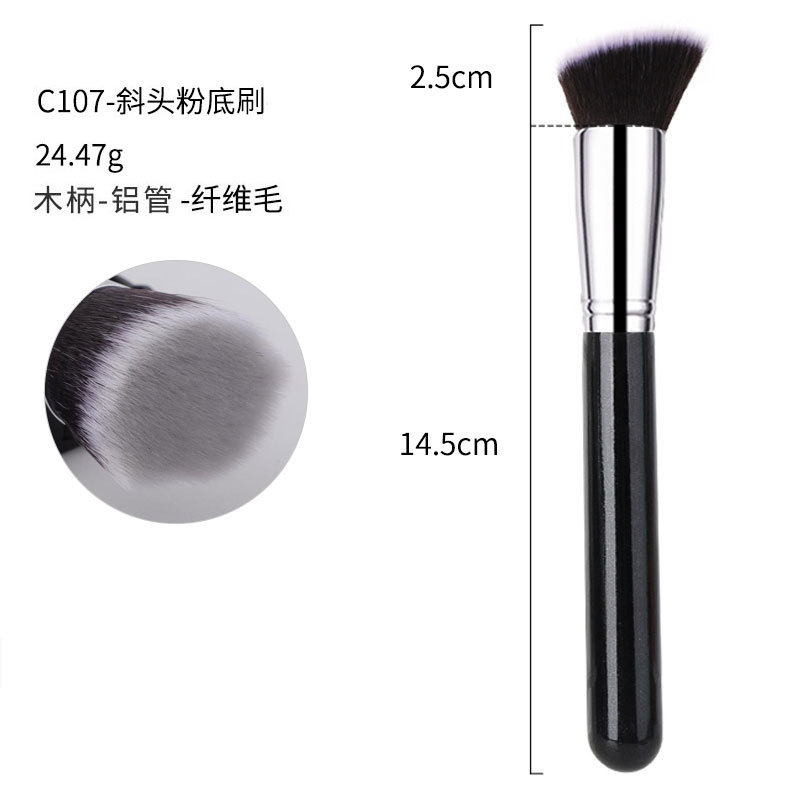 40 sets de cepillo de maquillaje negro y plateado cepillo de sombra de ojos de alta calidad cepillo de concelador cepillo de base cepillo de herramientas de maquillaje conjunto completo