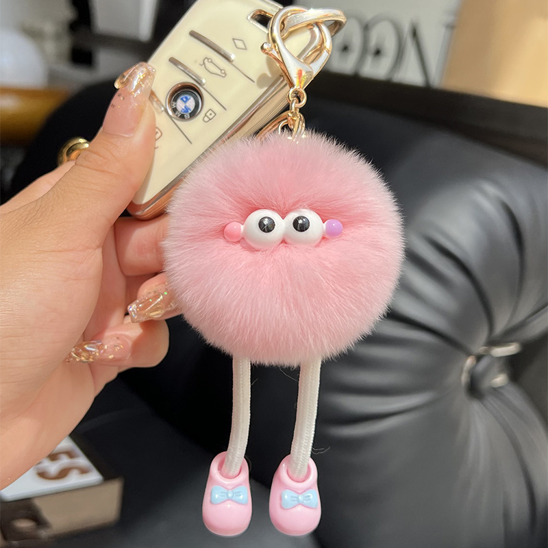 かわいい模造レッキスウサギの長い脚小さなブリケット車のキーホルダーペンダントぬいぐるみバッグペンダントギフト人形人形|undefined