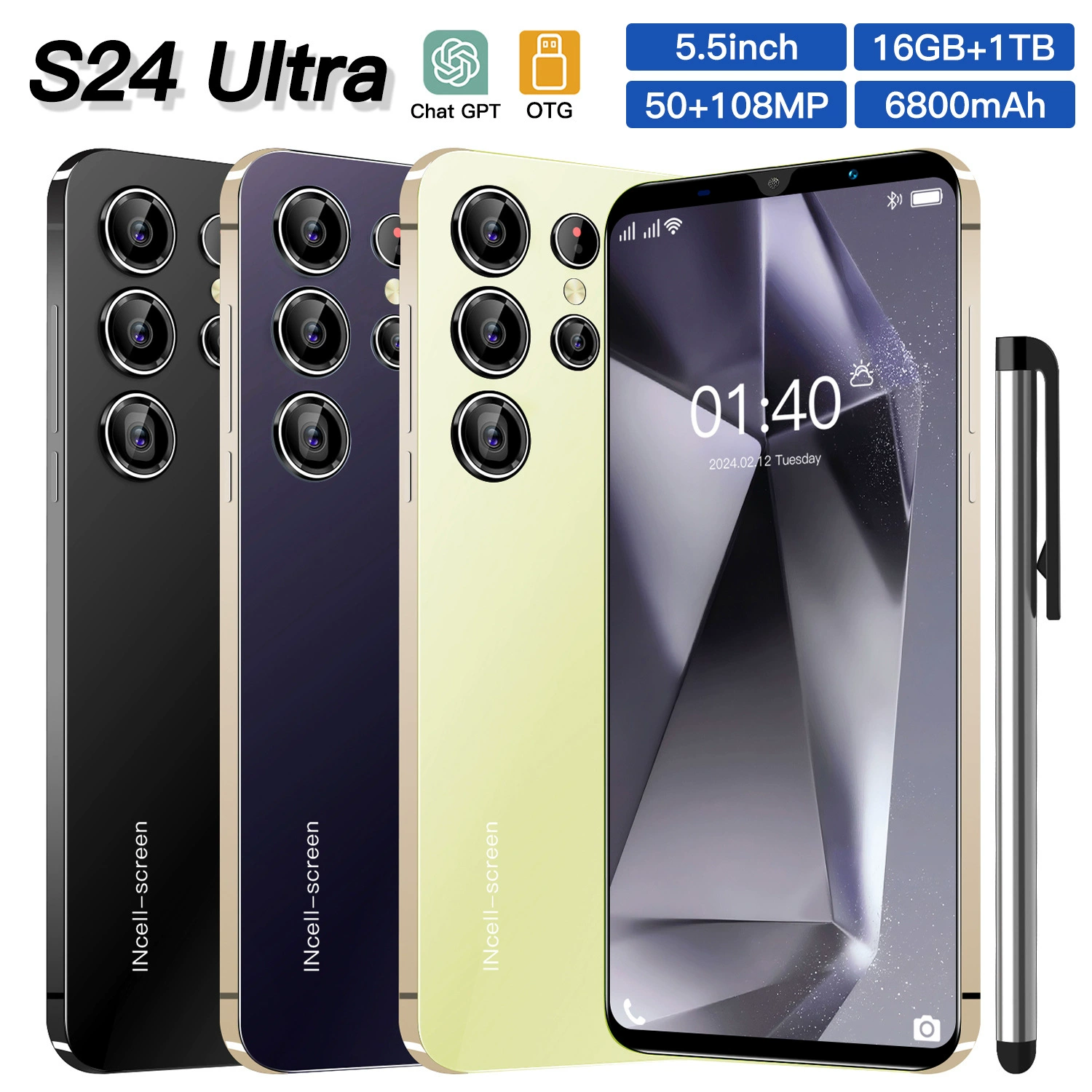 (Кросс-бордер торговля), S24, мобильный телефон, смартфон, S24 Ultra, 5,5 дюйма, Android