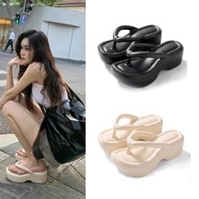 现货秒发 2024夏季新款松糕增高女凉拖 超厚底人字拖外穿居家沙滩