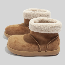时尚雪地靴女2025新款冬羊羔毛短靴加绒加厚丑萌面包保暖棉鞋