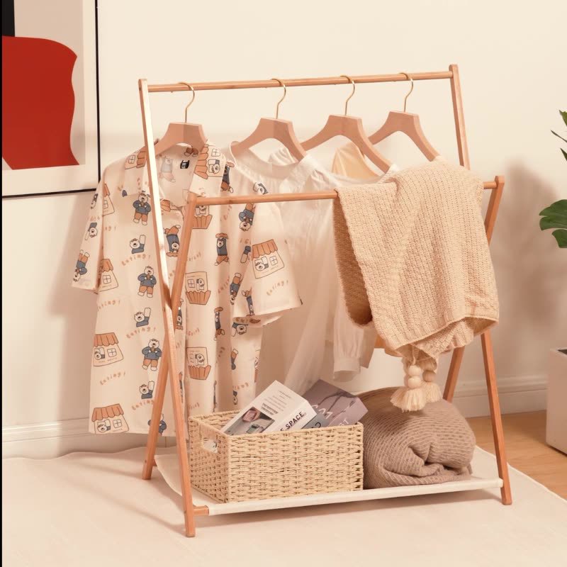 Coat Rack Cross Modern Multifunctional Clothes Artifact Bedside Bedroom Small Kidsren's Clothes Drying Rack Floor-Standing Clothes Rack