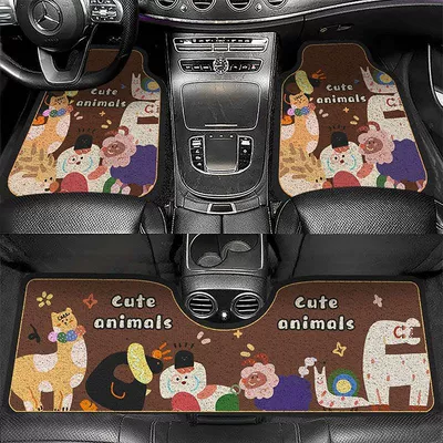 Avtomobil döşəmə paspasları — Floor Mats, Cute and - zx-cute-cartoon-car-floor-mats-4-5060-front-foot-wire-loop-self-cut