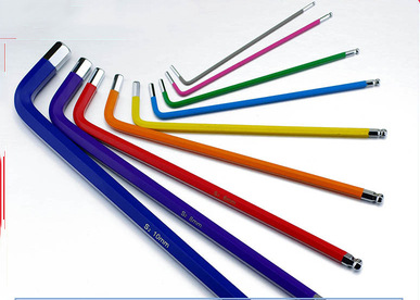 S2彩色喷塑内六角扳手单支加长球头内六角螺丝刀2.5 3 4 5 6 8mm