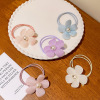 Cloth, advanced hair rope from pearl, hair accessory, simple and elegant design, flowered, high-quality style, wholesale