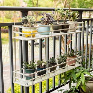New Flower Rack Storage Rack Balcony Hanging Guardrail Window Sill Flower Pot Bracket Hanging Flower Pot Rack Succulent Iron Flower Rack